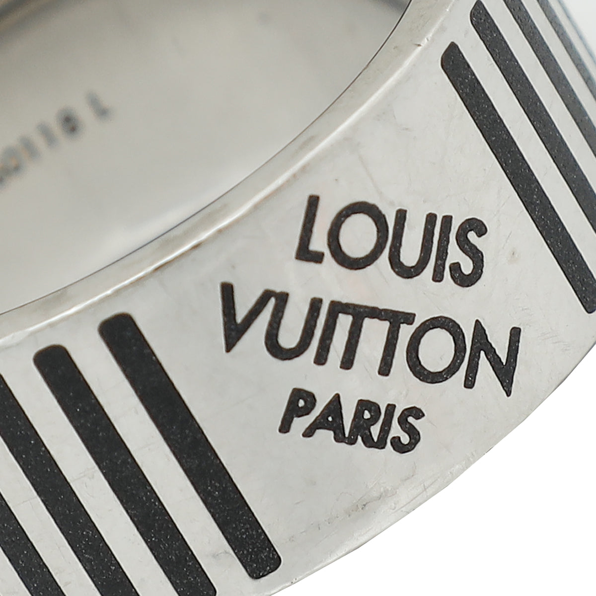 Louis Vuitton Silver Damier Signature Men's Ring 63