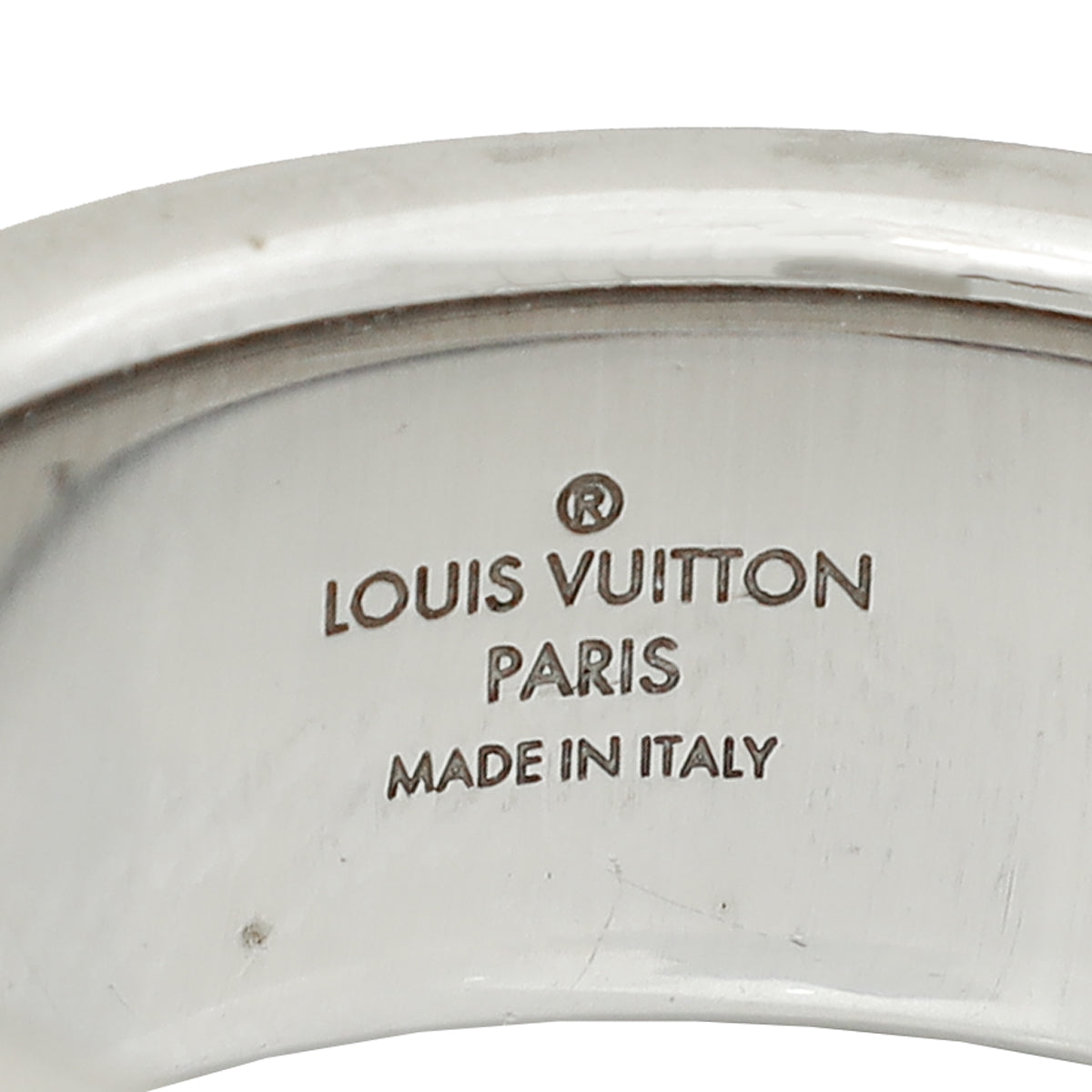 Louis Vuitton Silver Damier Signature Men's Ring 63