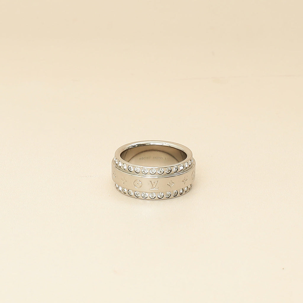 Louis Vuitton Silver Crystal Catch Ring 59