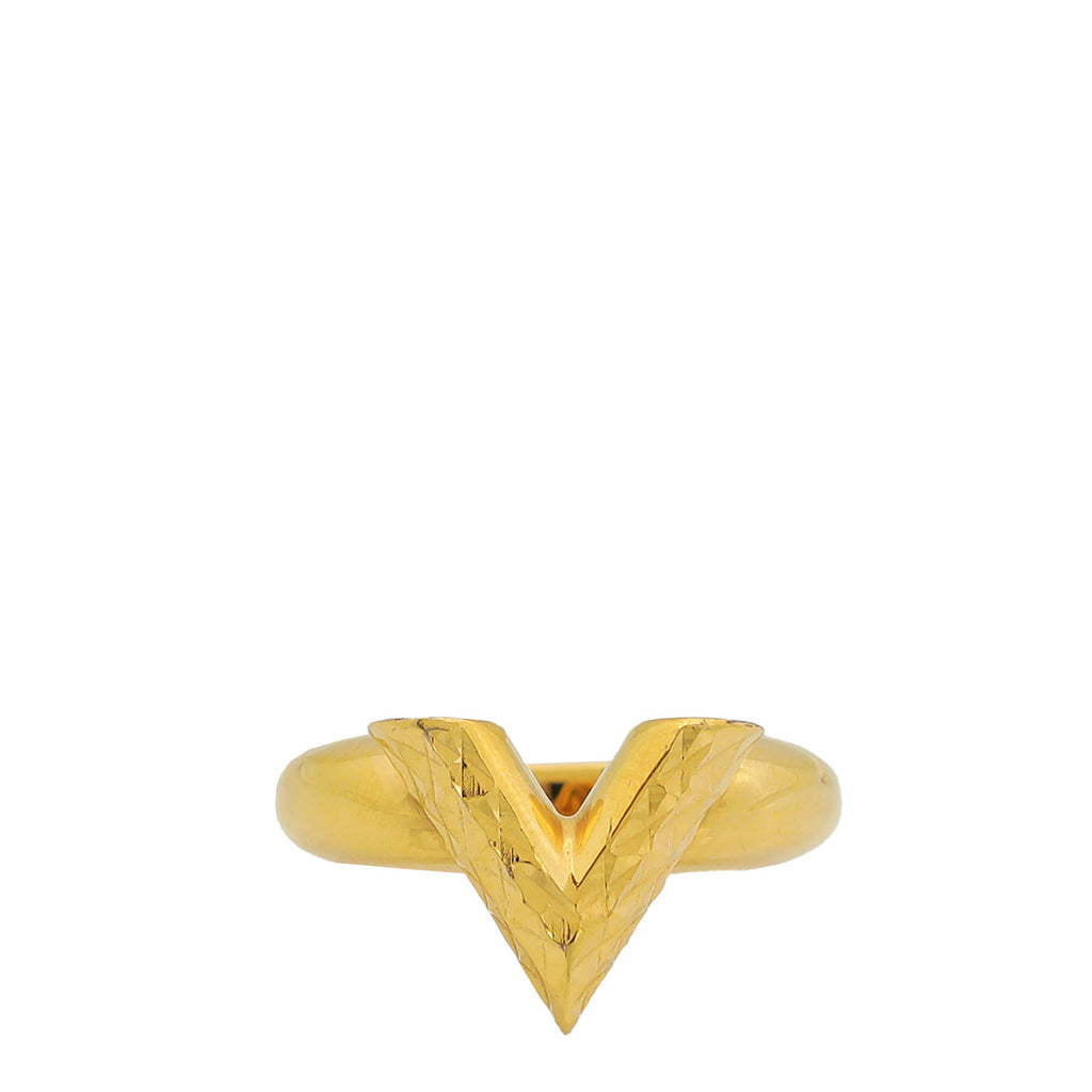 Louis Vuitton Gold Large Essential V Ring 55