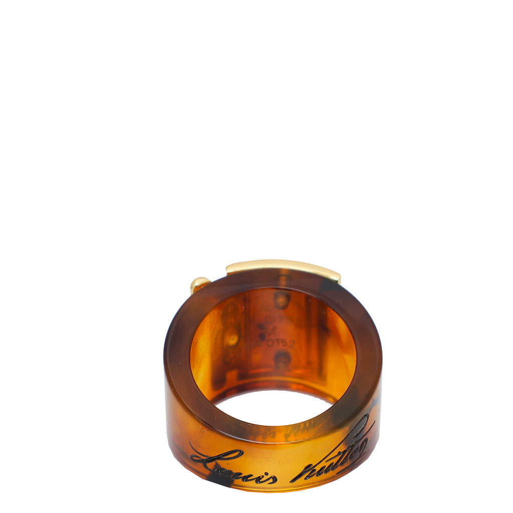 Louis Vuitton Brown Resin Lock Me Ring