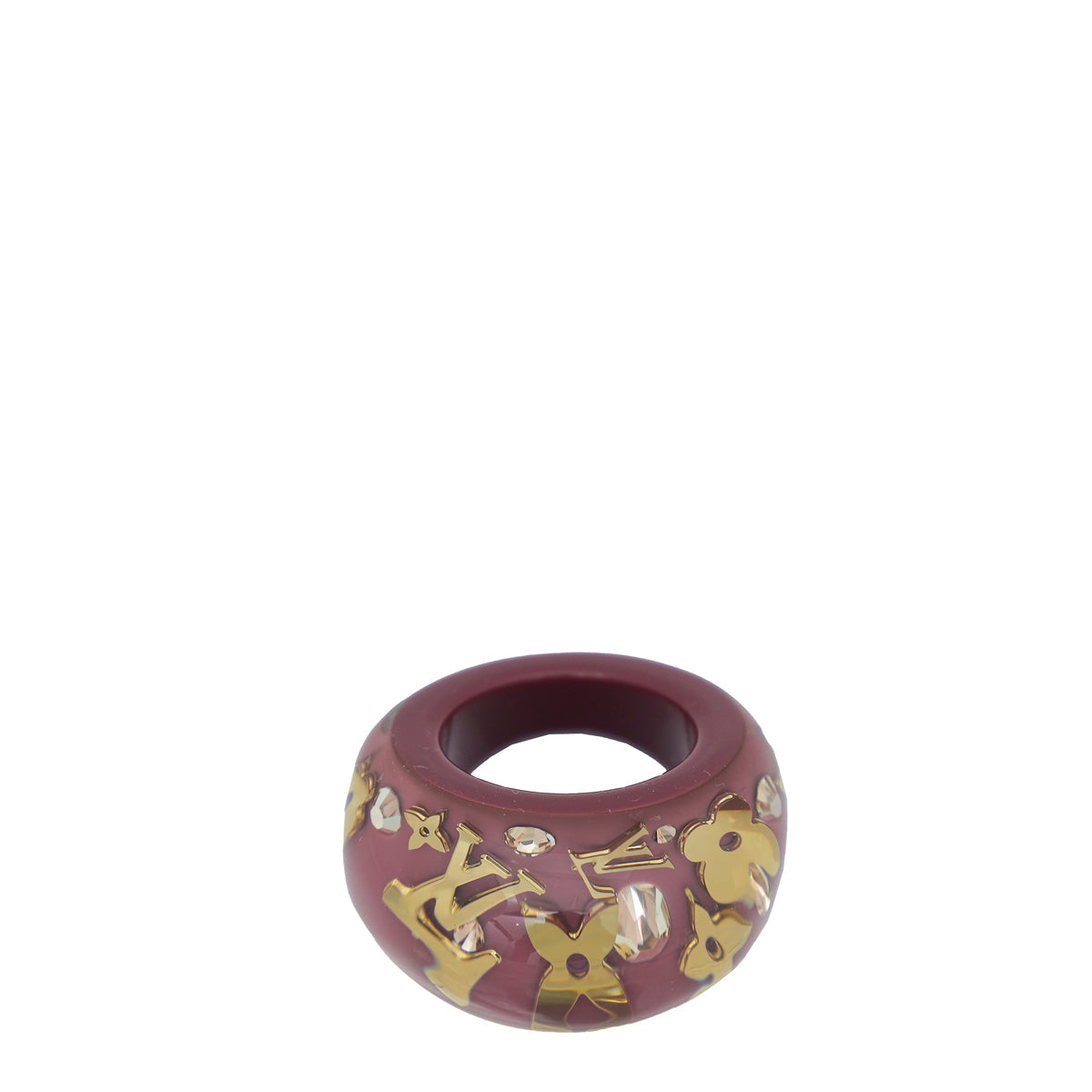 Louis Vuitton Monogram Purple Clear Resin Inclusion Small Ring