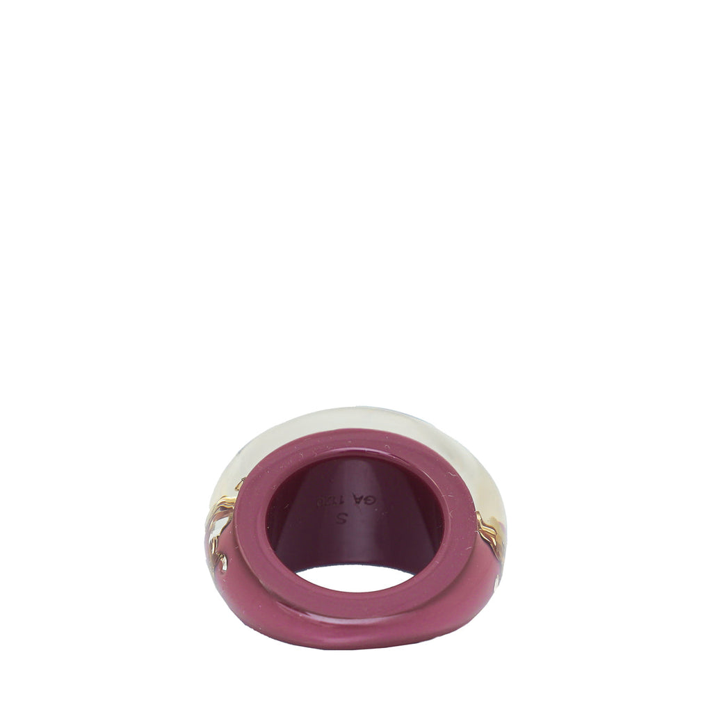 Louis Vuitton Monogram Purple Clear Resin Inclusion Small Ring