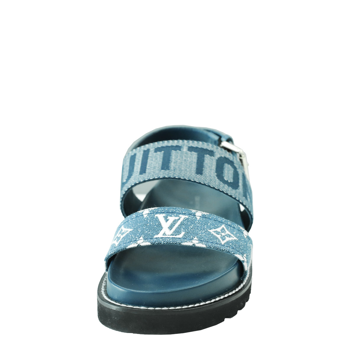 Louis Vuitton Navy Blue Paseo Flat Comfort Sandal 38