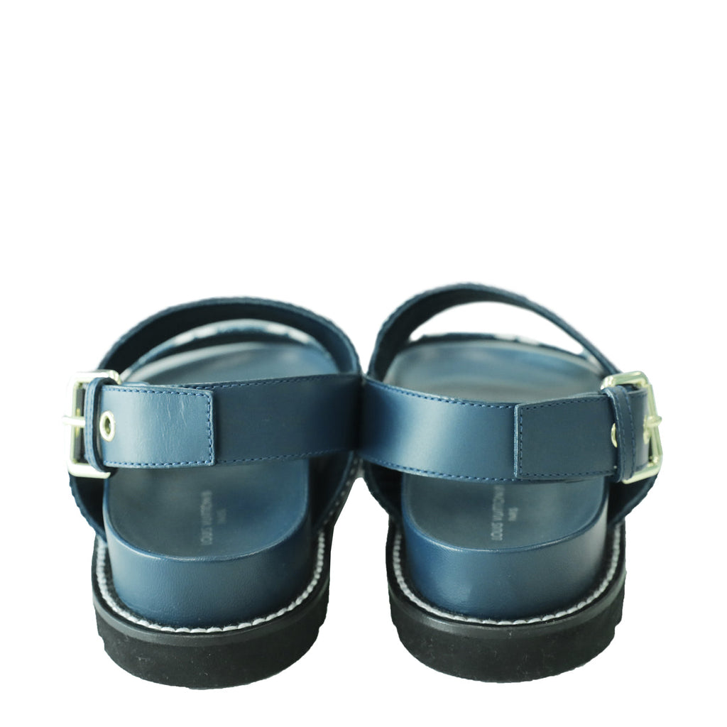 Louis Vuitton Navy Blue Paseo Flat Comfort Sandal 38