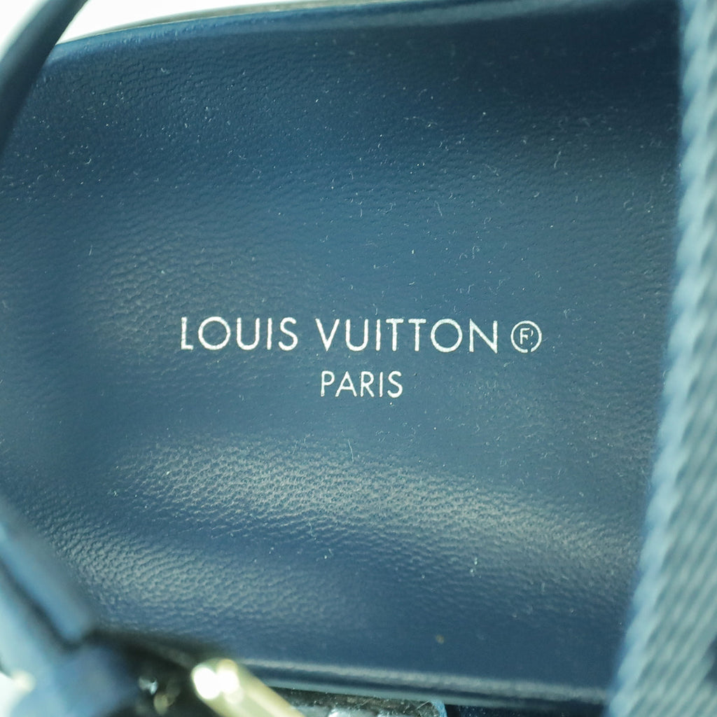 Louis Vuitton Navy Blue Paseo Flat Comfort Sandal 38