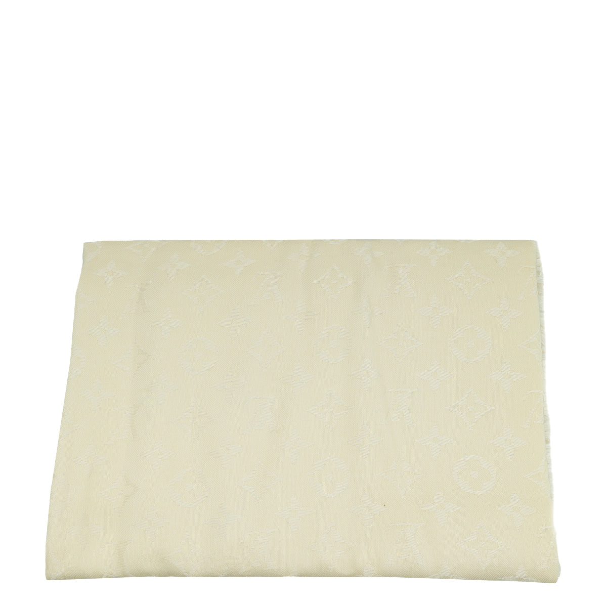 Louis Vuitton Beige Silk Wool Monogram Shawl