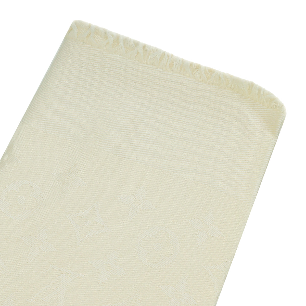 Louis Vuitton Beige Silk Wool Monogram Shawl