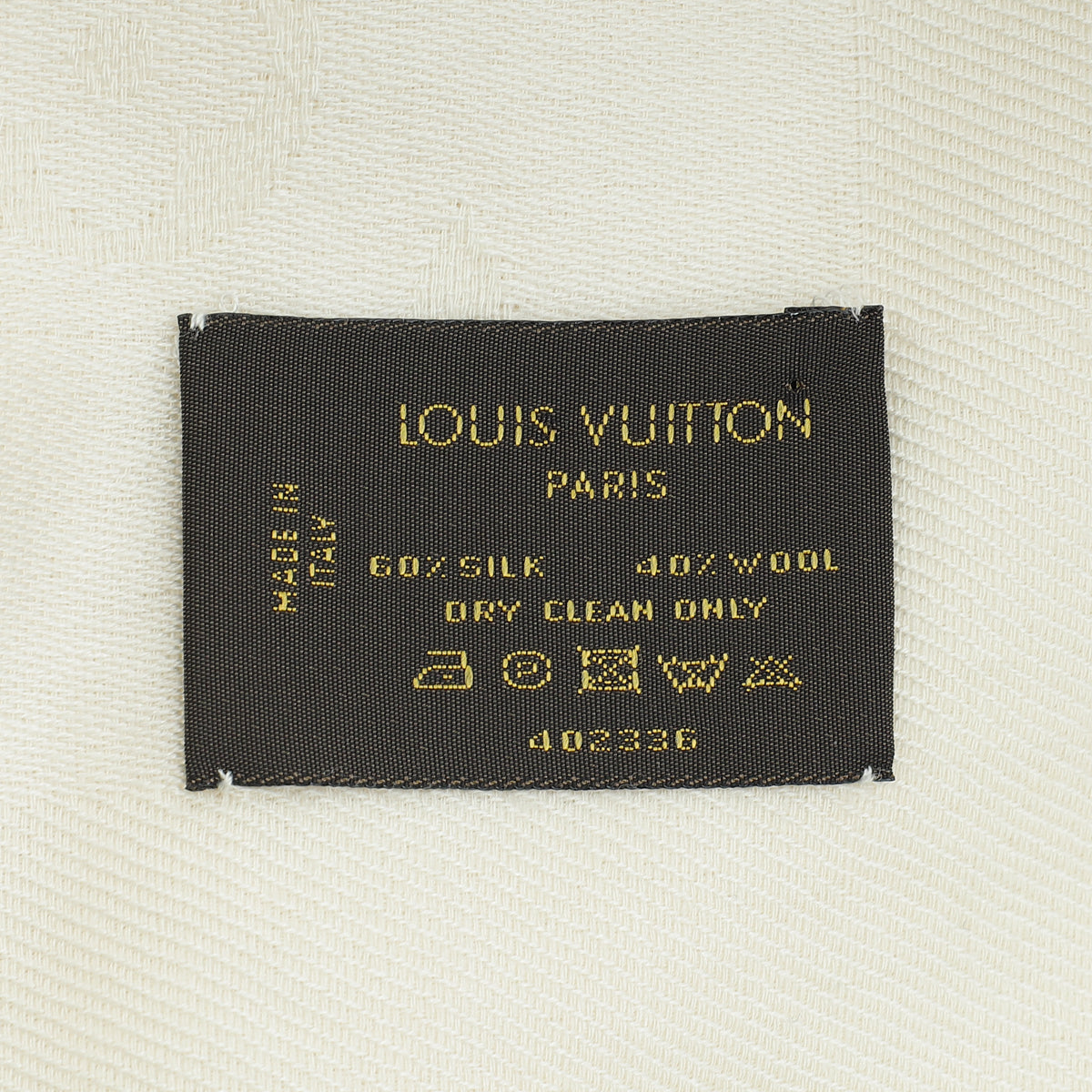 Louis Vuitton Beige Silk Wool Monogram Shawl