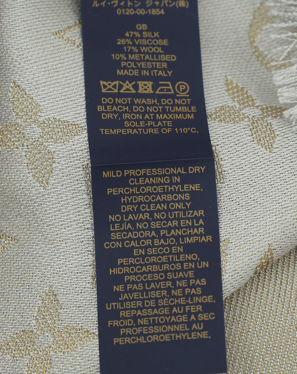 Louis Vuitton Greige Monogram Shine Shawl