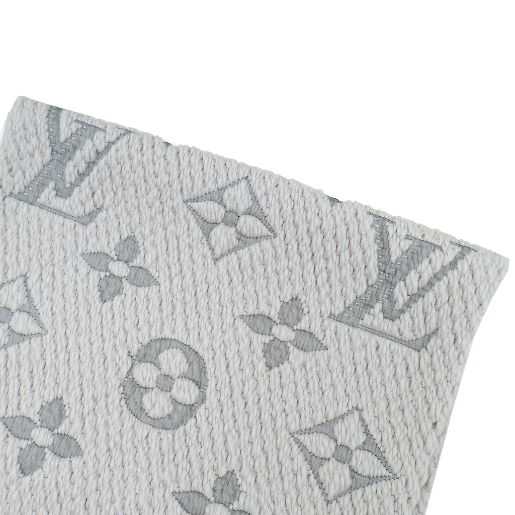 Louis Vuitton Grey Monogram Logomania Wool Silk Scarf