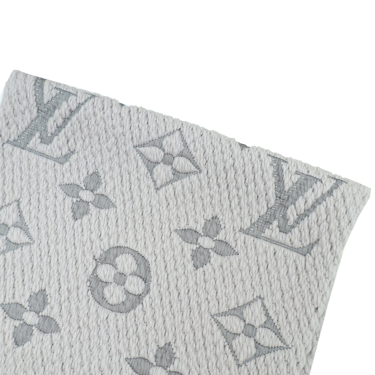 Louis Vuitton Grey Monogram Logomania Wool Silk Scarf