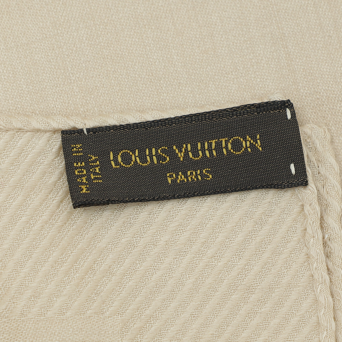 Louis Vuitton Beige Monogram Cashmere Silk Scarf