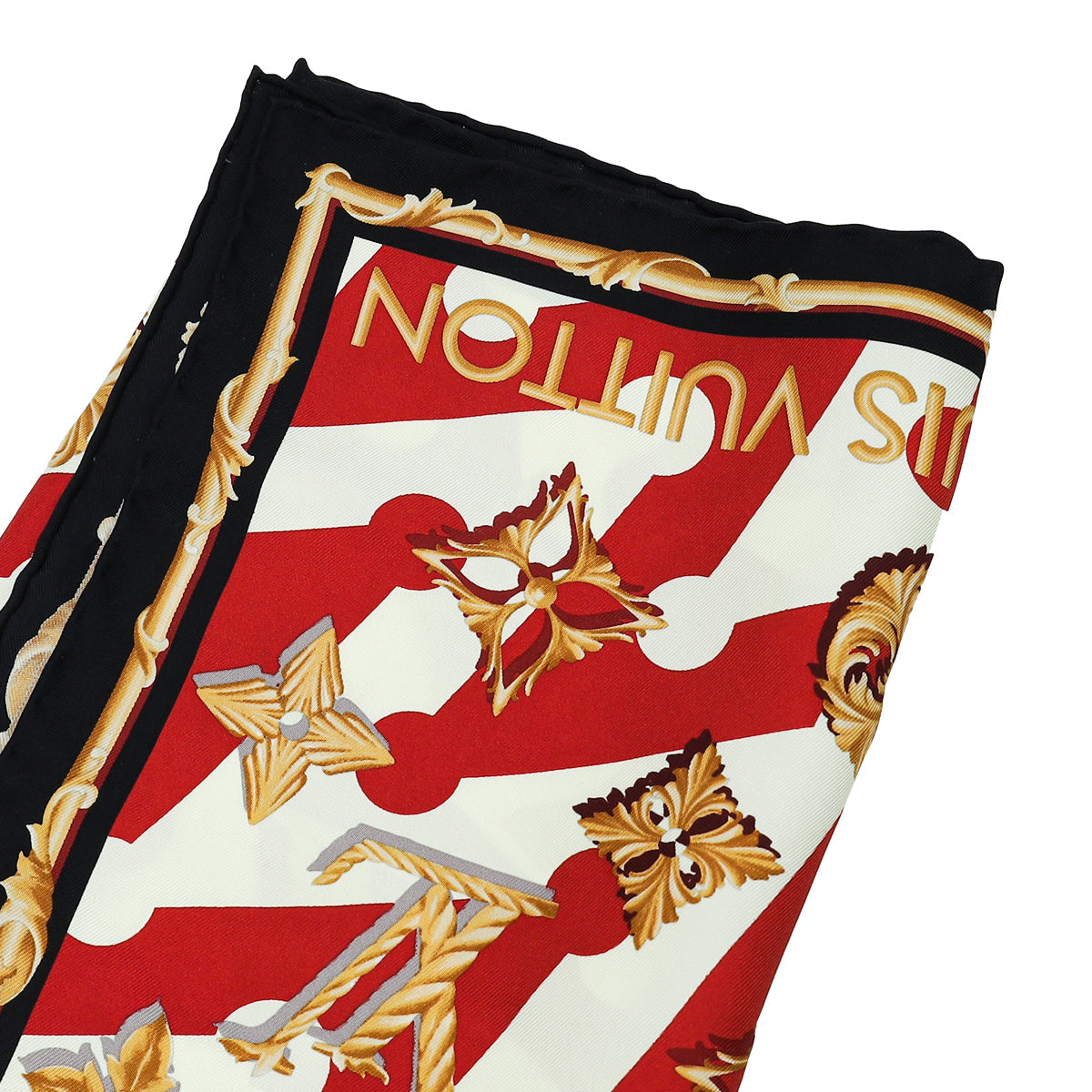 Louis Vuitton Red Multicolor Precious Little V Square Silk Scarf