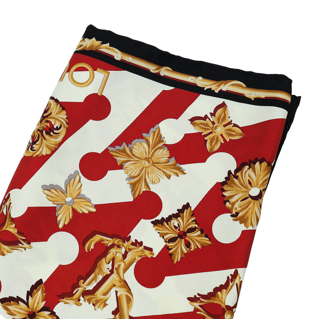 Louis Vuitton Red Multicolor Precious Little V Square Silk Scarf