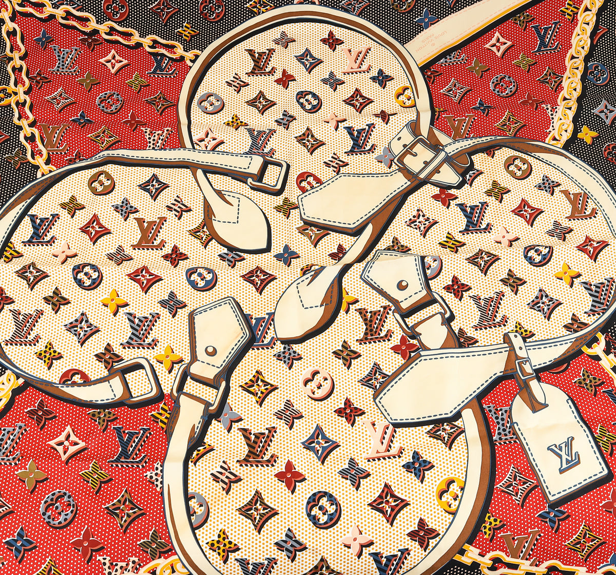 Louis Vuitton Multicolor Pop Monogram Silk Scarf 90
