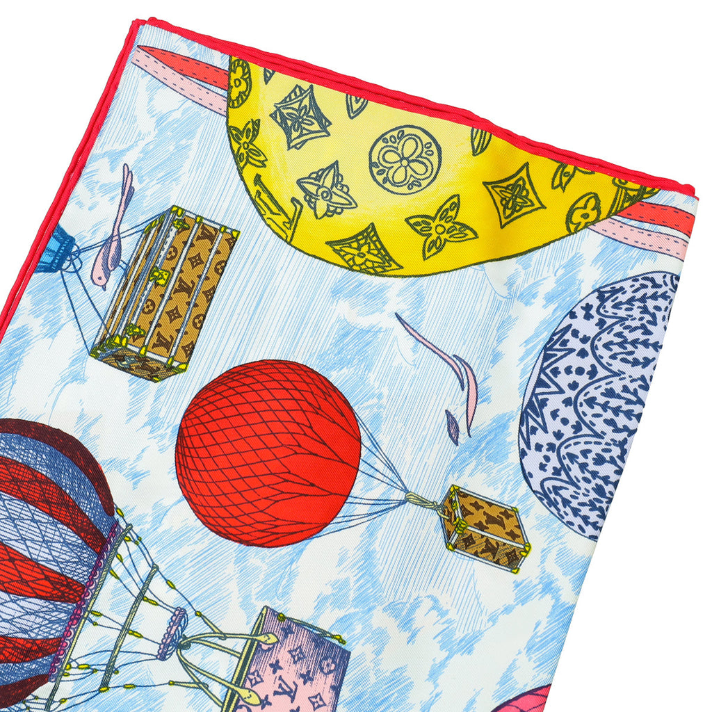 Louis Vuitton Blue Multicolor Up And Away Square Scarf