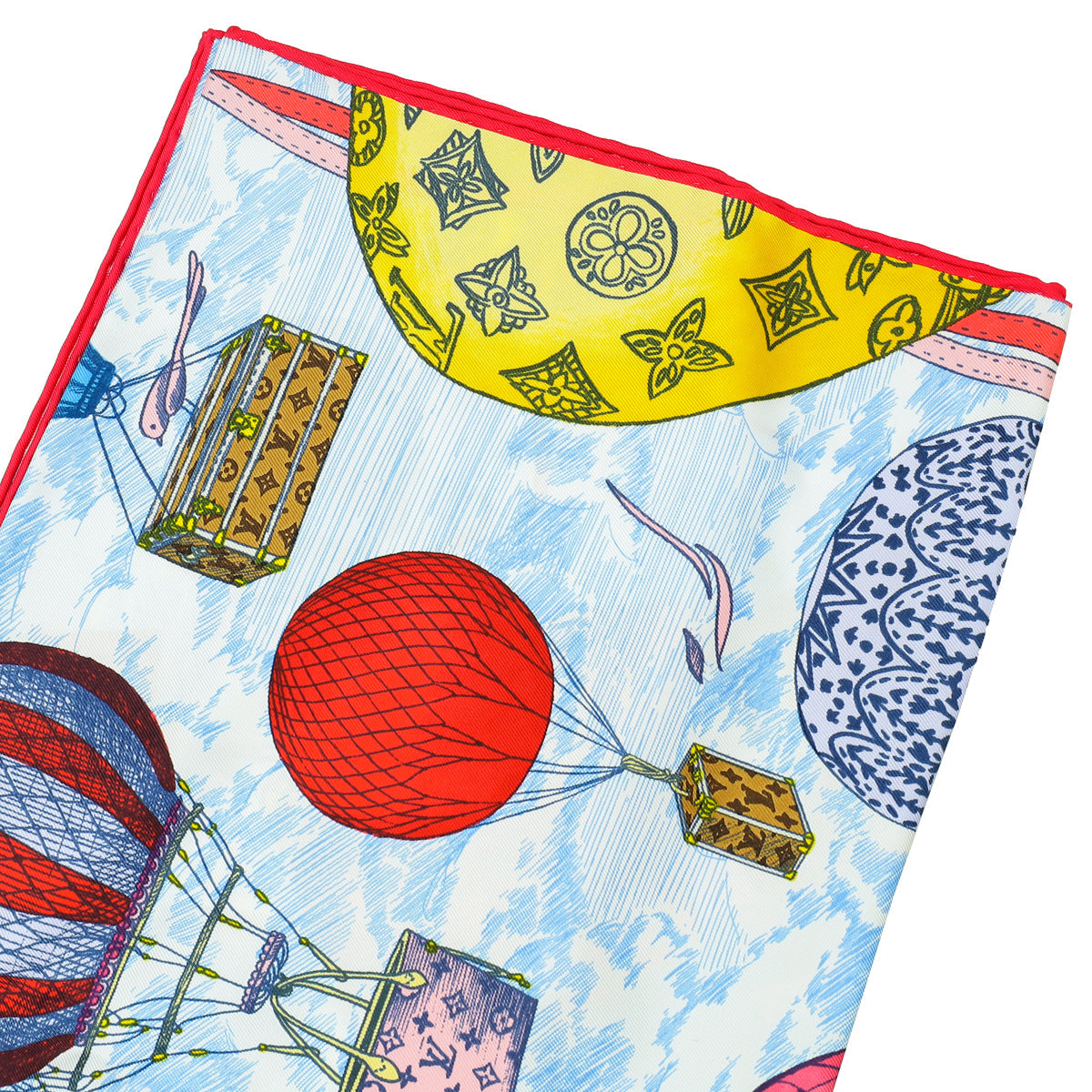 Louis Vuitton Blue Multicolor Up And Away Square Scarf
