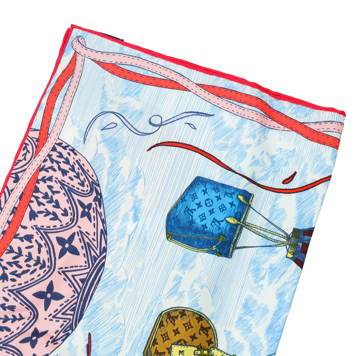 Louis Vuitton Blue Multicolor Up And Away Square Scarf