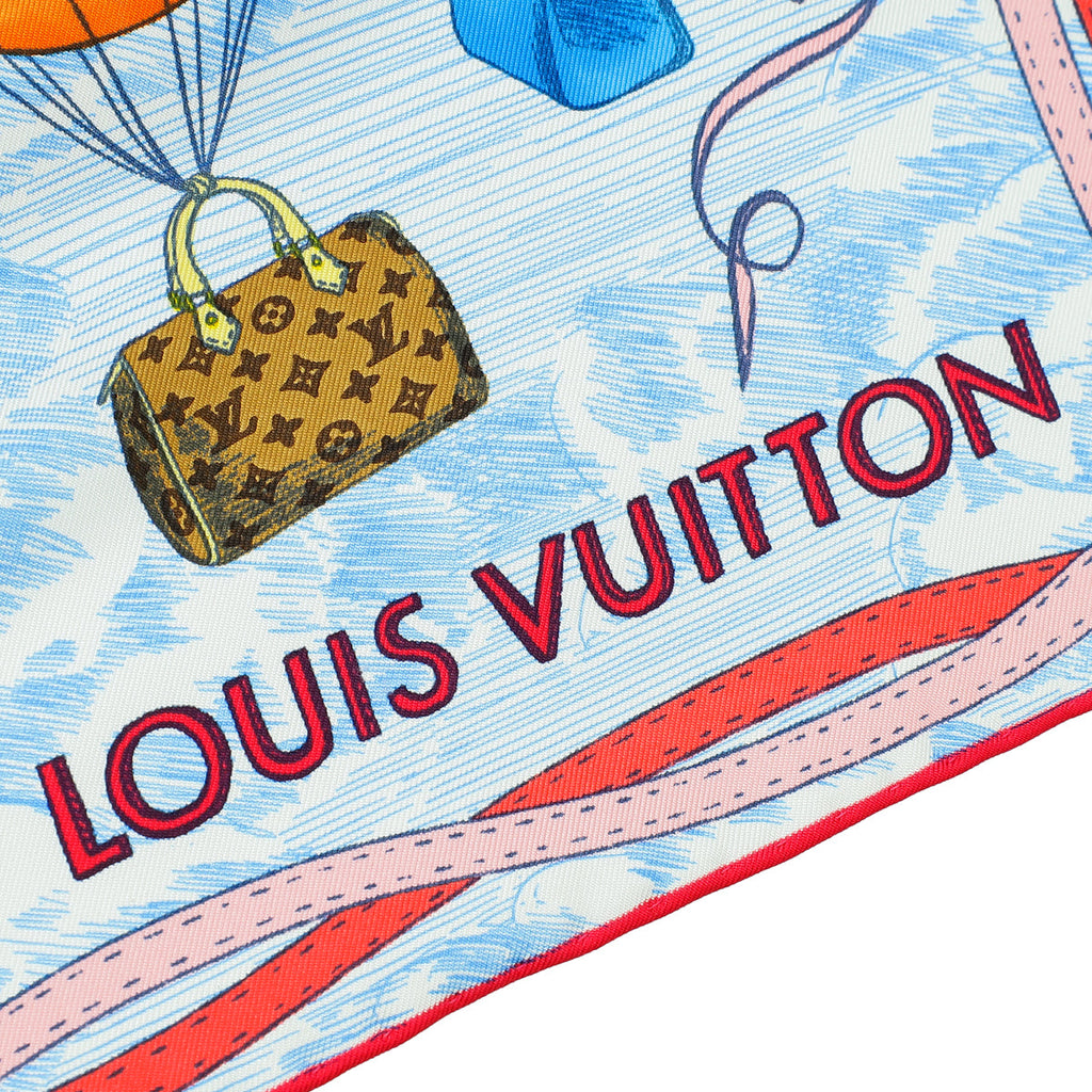Louis Vuitton Blue Multicolor Up And Away Square Scarf