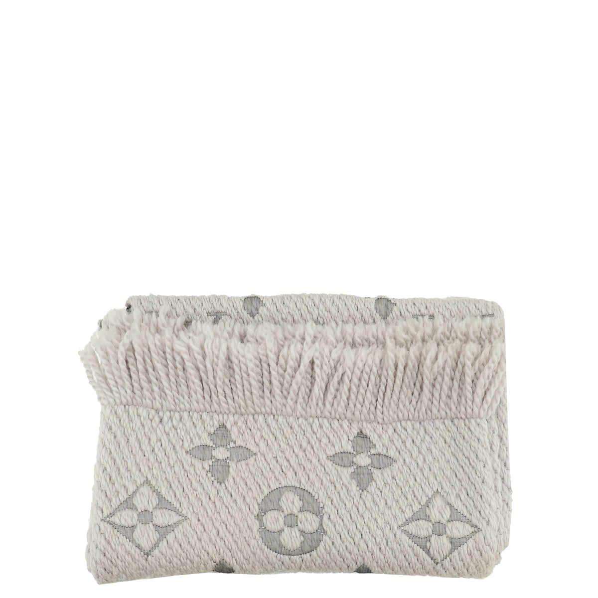 Louis Vuitton Grey Monogram Logomania Wool Silk Scarf
