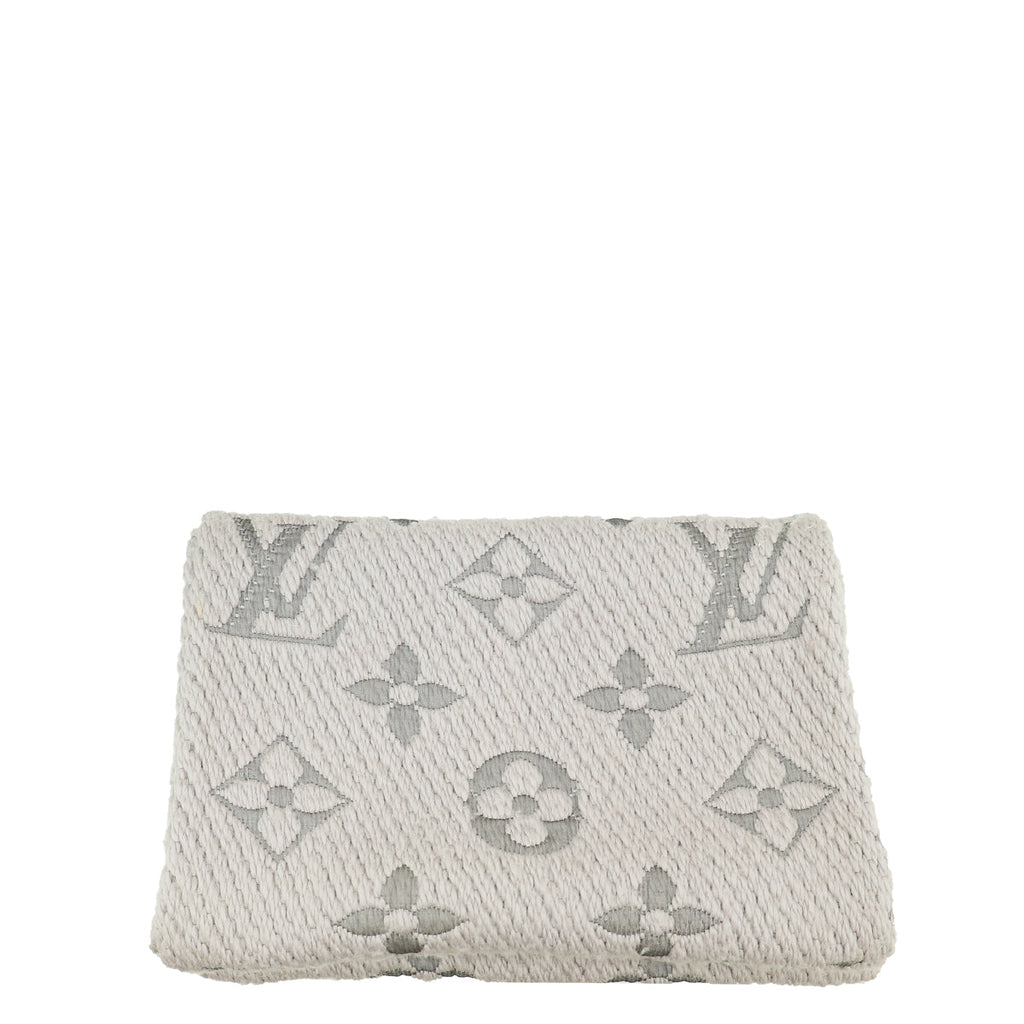Louis Vuitton Grey Monogram Logomania Wool Silk Scarf