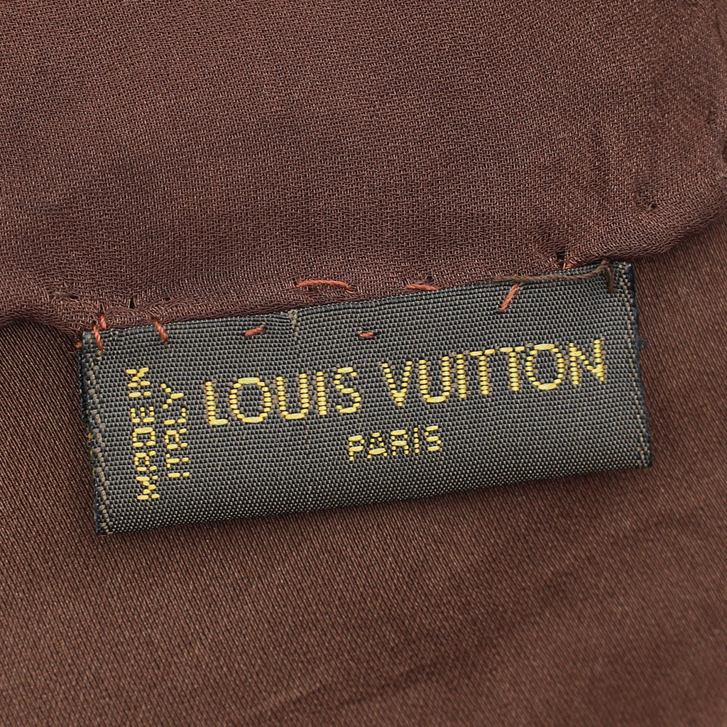 Louis Vuitton Brown Monogram Silk Stole Long Scarf
