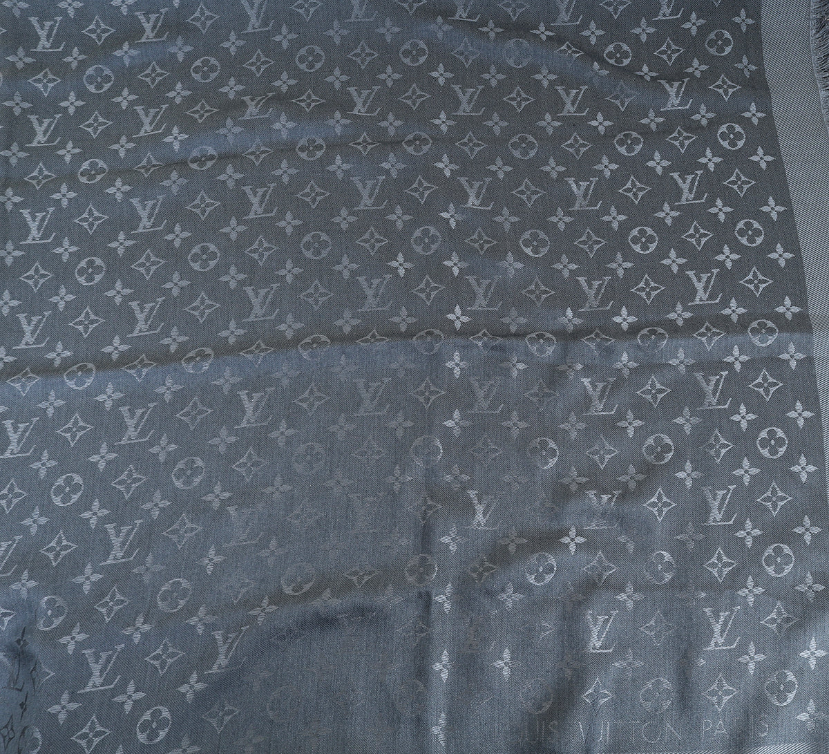 Louis Vuitton Blue Classic Monogram Shawl