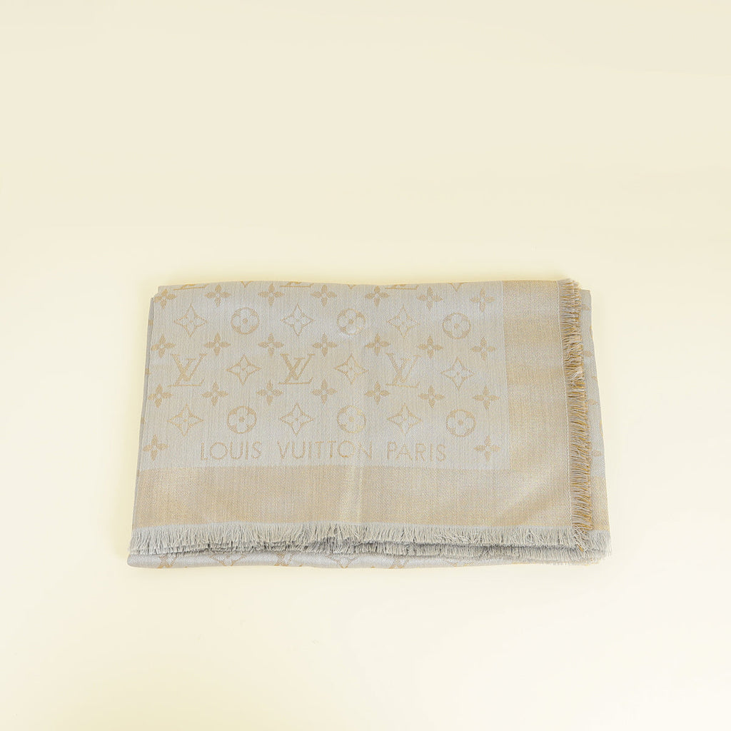 Louis Vuitton Greige Monogram Shine Shawl