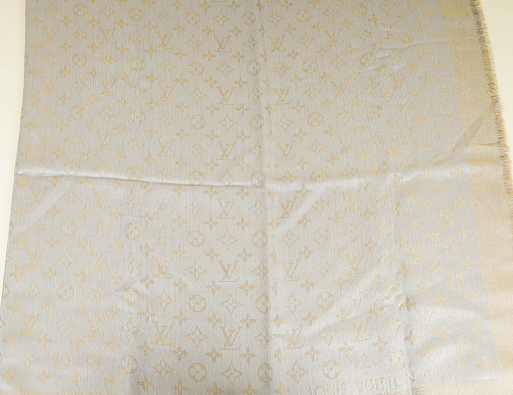 Louis Vuitton Greige Monogram Shine Shawl