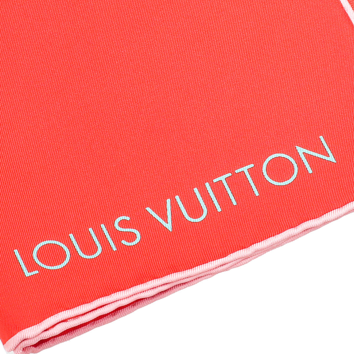 Louis Vuitton Red Monogram Keepall Silk Square Scarf