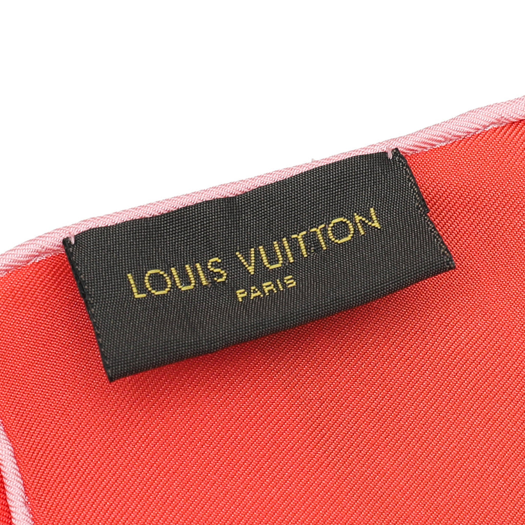 Louis Vuitton Red Monogram Keepall Silk Square Scarf