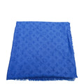 Louis Vuitton Electric Blue Monogram Classic Wool Silk Shawl