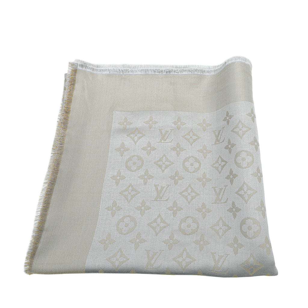 Louis Vuitton Greige Monogram Shine Shawl
