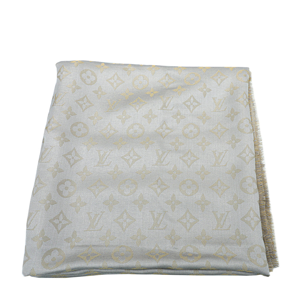 Louis Vuitton Greige Monogram Shine Shawl
