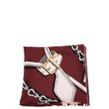 Louis Vuitton Burgundy Multicolor Belt Chain Handle Print Square Scarf