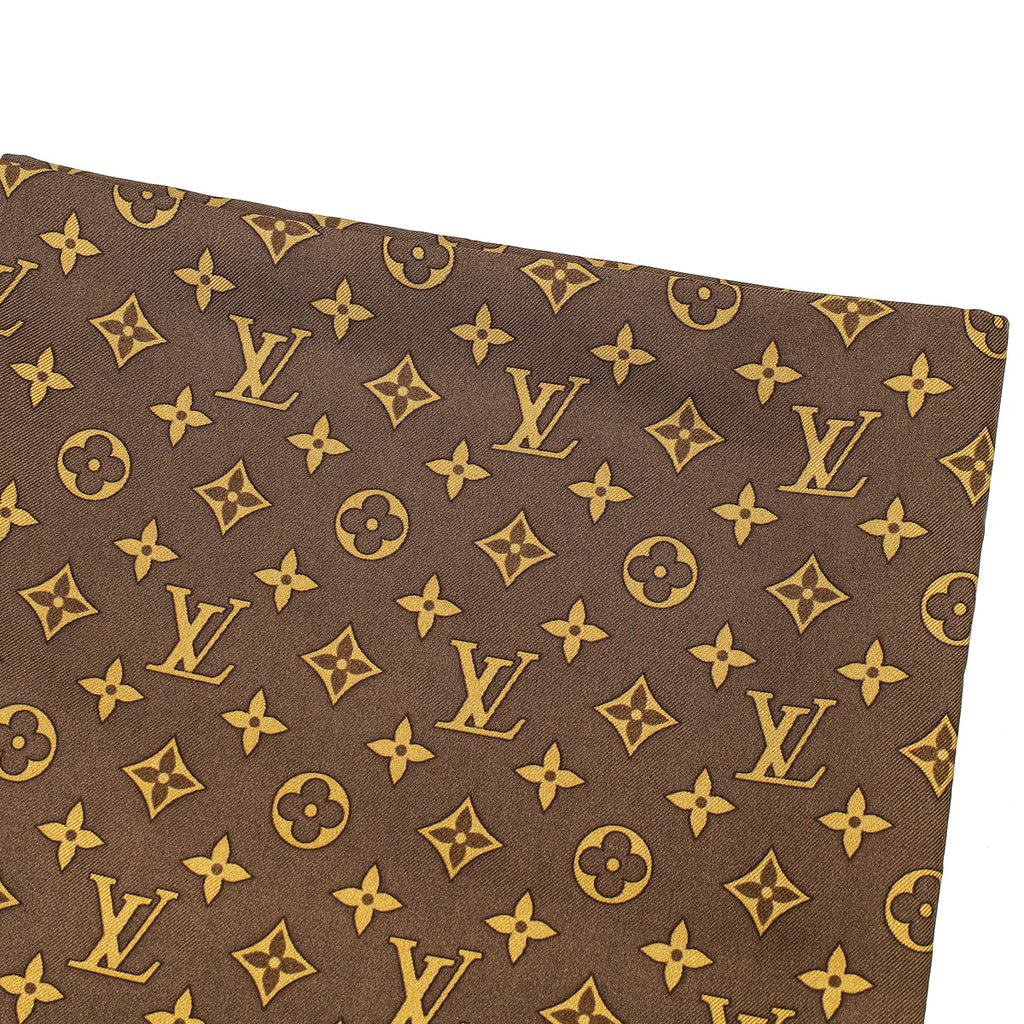 Louis Vuitton Brown Monogram Trunks Print Square Scarf
