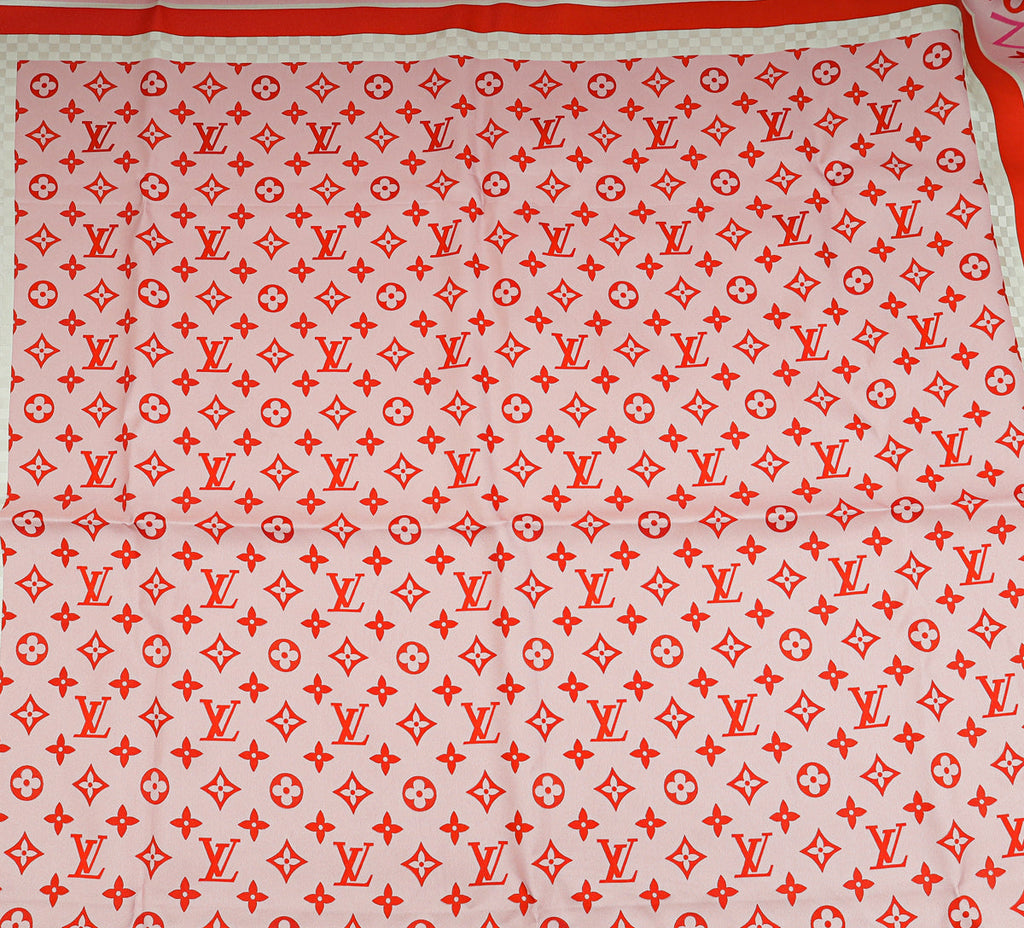 Louis Vuitton Rose Clair Monogram Infinity Square Silk Scarf 90