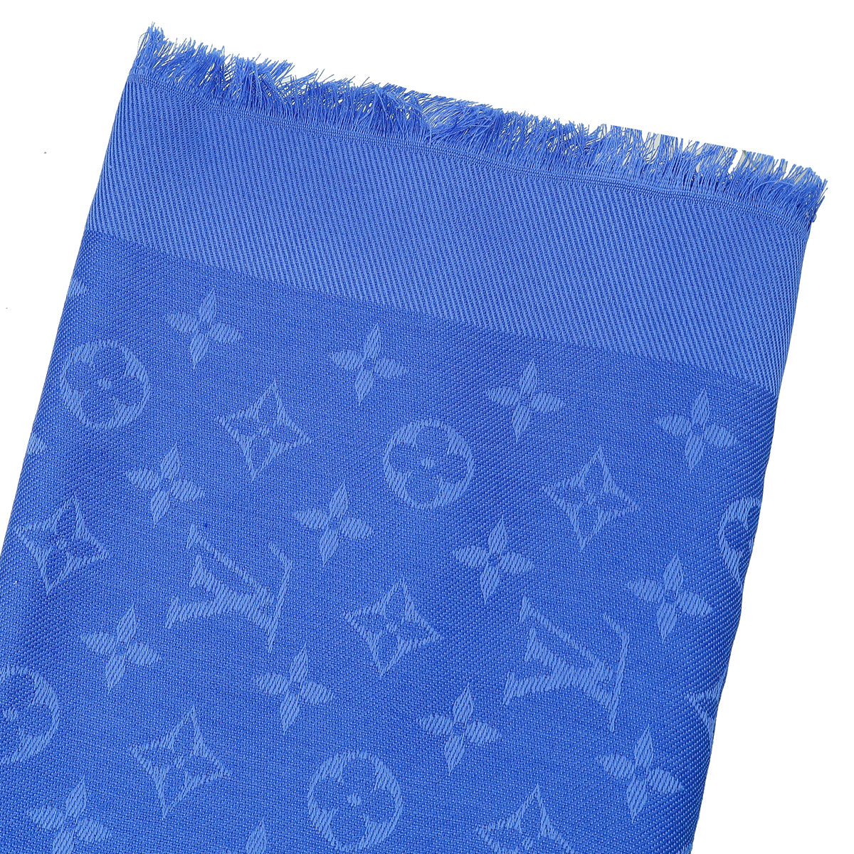 Louis Vuitton Electric Blue Monogram Classic Wool Silk Shawl