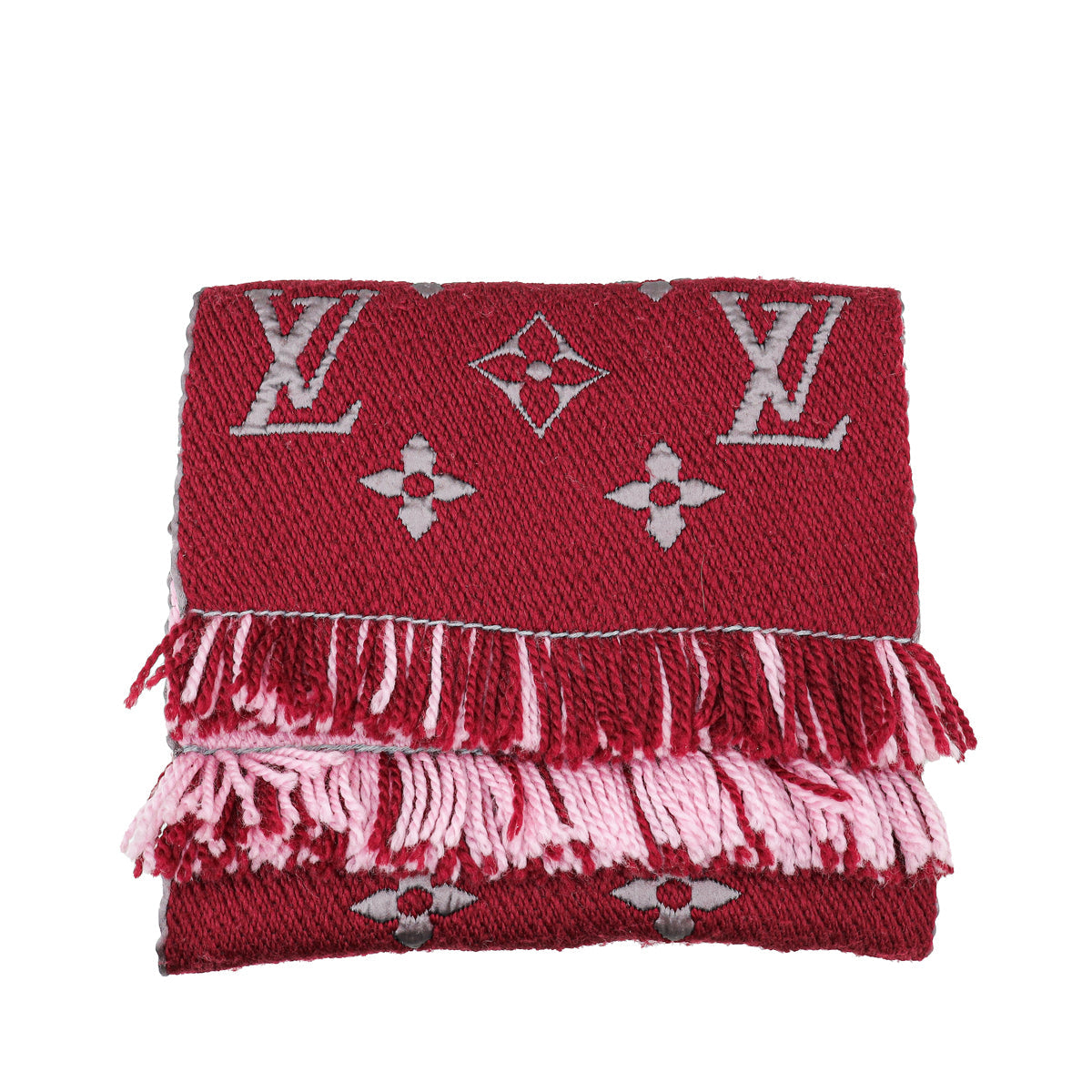 Louis Vuitton Bicolor Wool Silk Logomania Duo Scarf