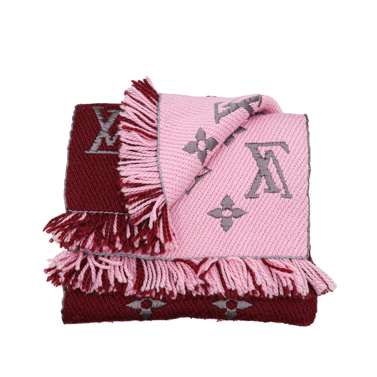 Louis Vuitton Bicolor Wool Silk Logomania Duo Scarf