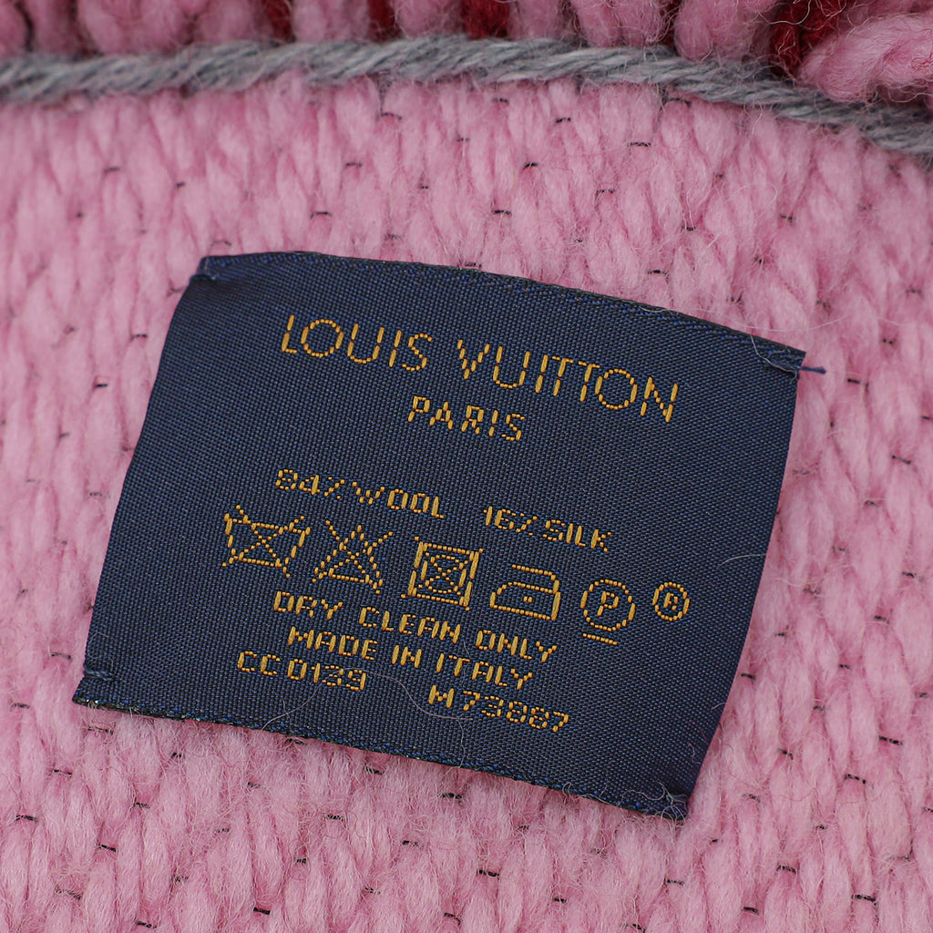 Louis Vuitton Bicolor Wool Silk Logomania Duo Scarf