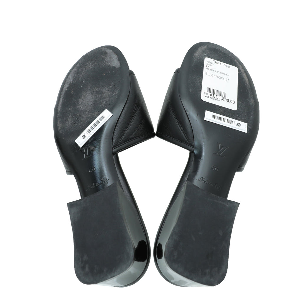 Louis Vuitton Black Magnetic Mules 40