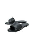 Louis Vuitton Black Monogram Embossed Revival Flat Mules 38