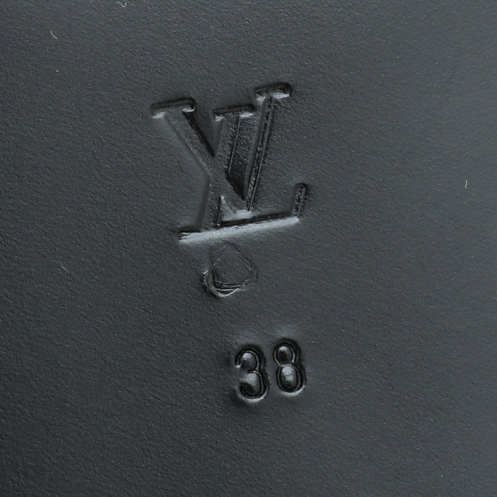Louis Vuitton Black Monogram Embossed Revival Flat Mules 38