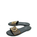 Louis Vuitton Monogram Lock It Flat Mules 37