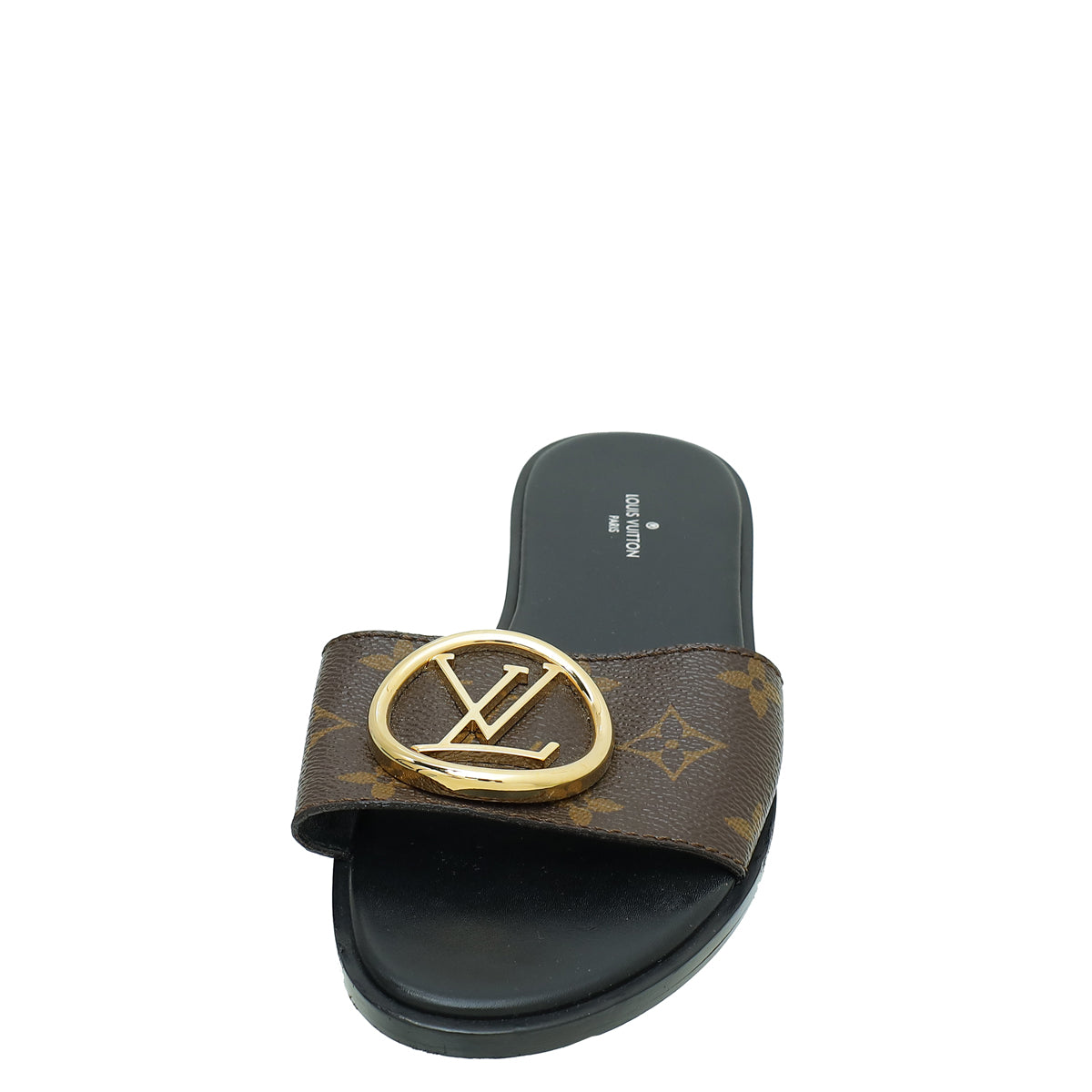 Louis Vuitton Monogram Lock It Flat Mules 37