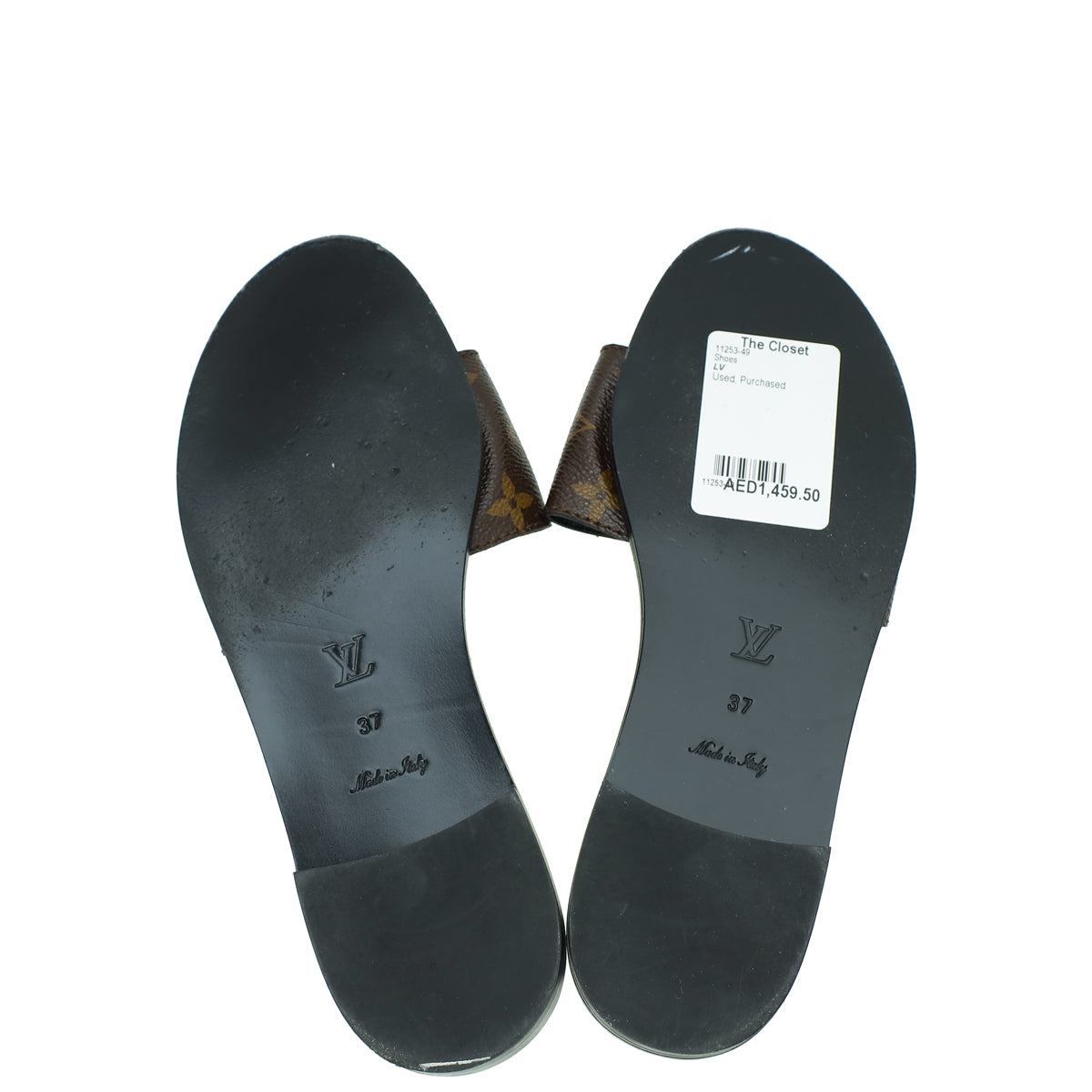 Louis Vuitton Monogram Lock It Flat Mules 37
