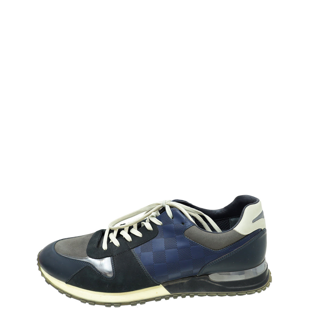 Louis Vuitton Navy Blue Damier Run Away Sneakers 9.5