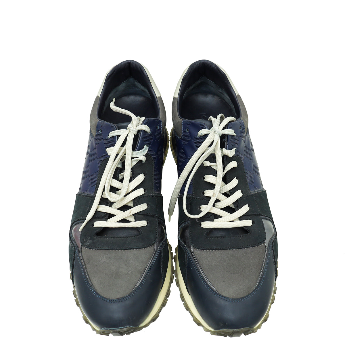 Louis Vuitton Navy Blue Damier Run Away Sneakers 9.5